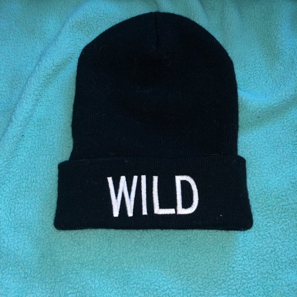 “WILD” black beanie